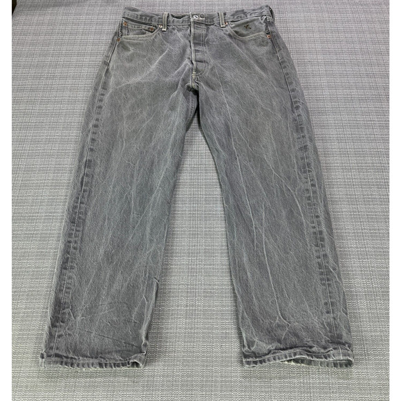 Levis 501XX Jeans Mens 36x30 tag actual 34x27 Straight Fit Grey Button Fly - Picture 1 of 13